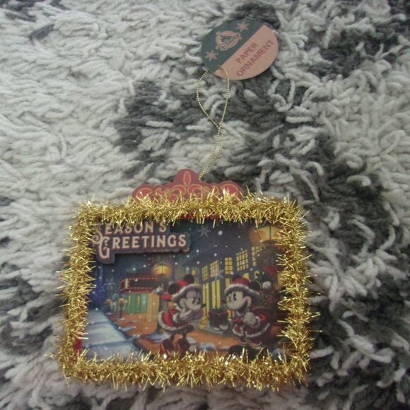 Disney Paper Ornament Mickey And Minnie Mouse Turn Of The Century New with tags - Picture 5 of 6